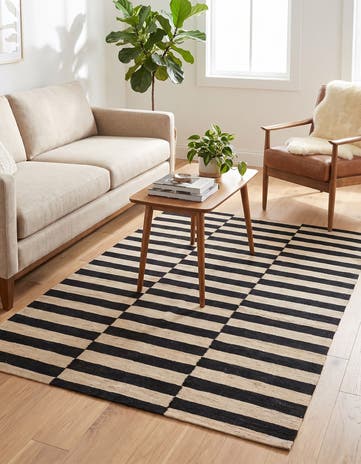 4' 3 x 5' 10 Hand Woven Kilim Modern Wool Rug