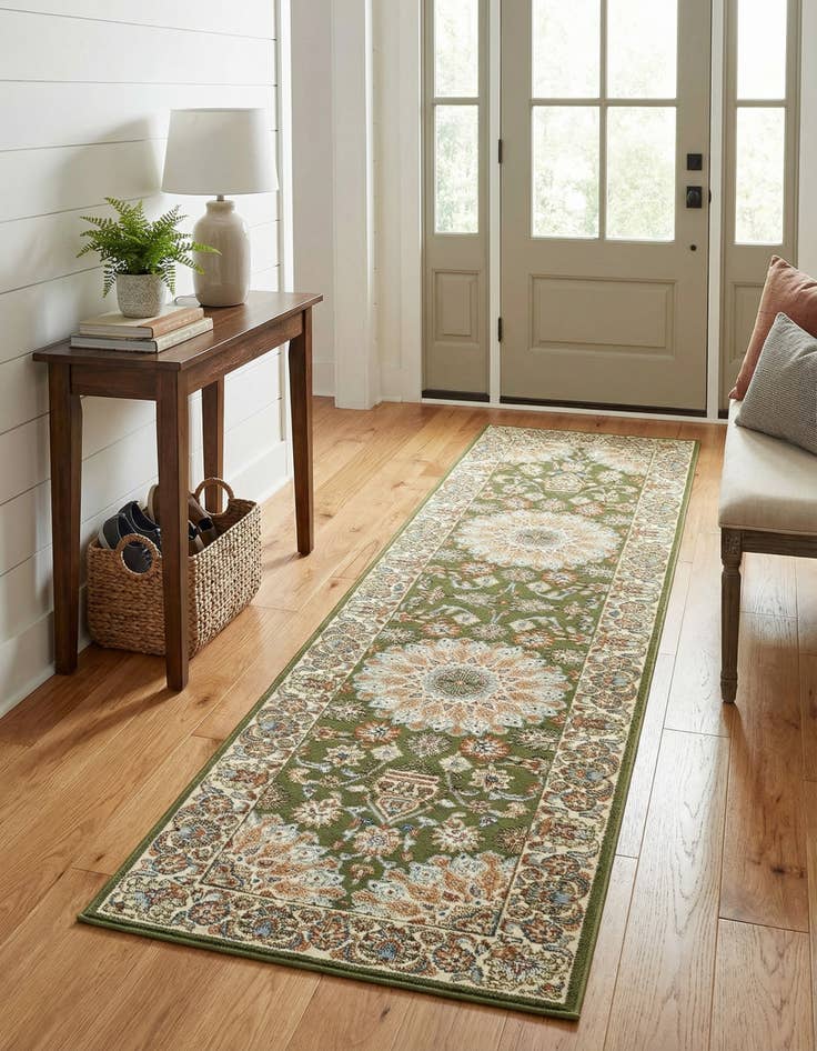 Detail image of 2' x 8'  Washable Traditional Indoor / Outdoor Runner Rug