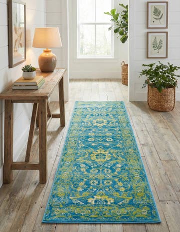 Blue Ankara Runner Rug