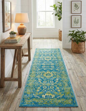 Blue Ankara Runner Rug