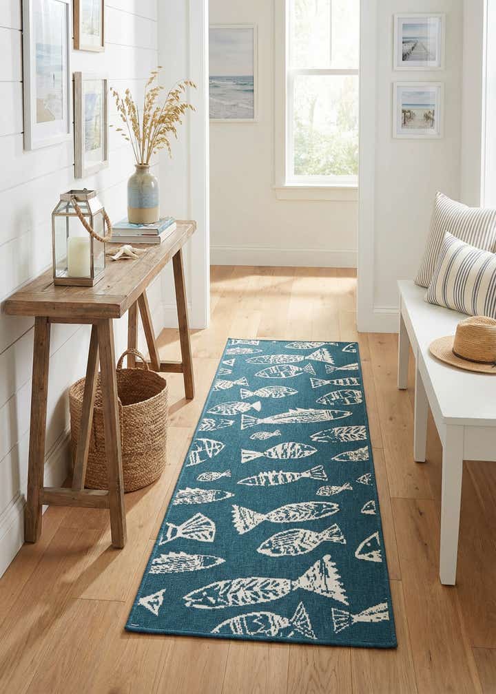 2' x 6' Easy-Clean Coastal Indoor / Outdoor Runner Rug