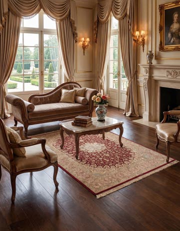 4' 4 x 6' 6 Ghom Silk Rug