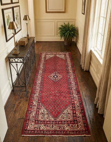 3' 7 x 10' Hand Knotted Botemir Persian Wool Runner Rug