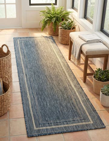 2' x 6' Easy-Clean Border Indoor / Outdoor Runner Rug