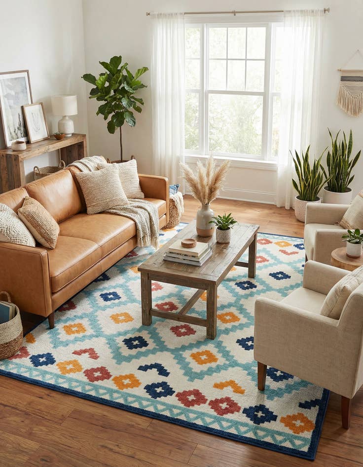 Detail image of 9' x 12' Easy-Clean Belize Indoor / Outdoor Rug