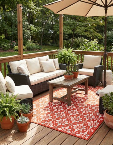 5' x 8' Easy-Clean Trellis Indoor / Outdoor Rug