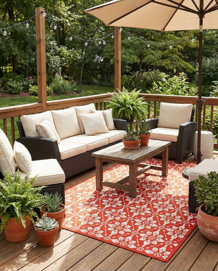 5' x 8' Easy-Clean Lattice Indoor / Outdoor Rug