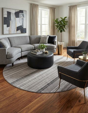 Gray Gemstone Round Rug