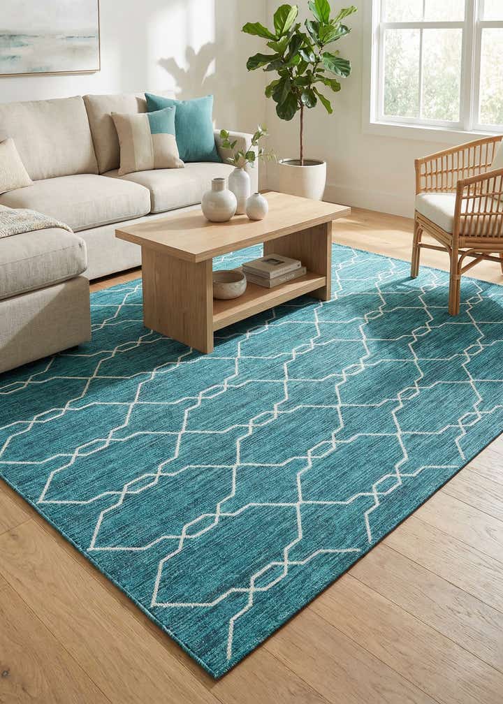 7' x 10' Easy-Clean Trellis Indoor / Outdoor Rug