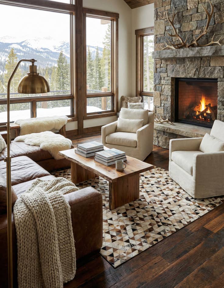 Detail image of 5' 1 x 7' 11 Cowhide - Patchwork Rug