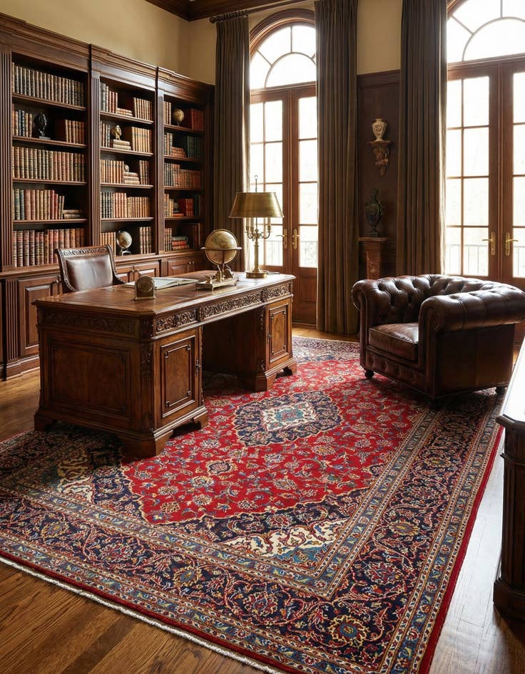 Detail image of  8' 1 x 11' 2 Kashan Wool Rug