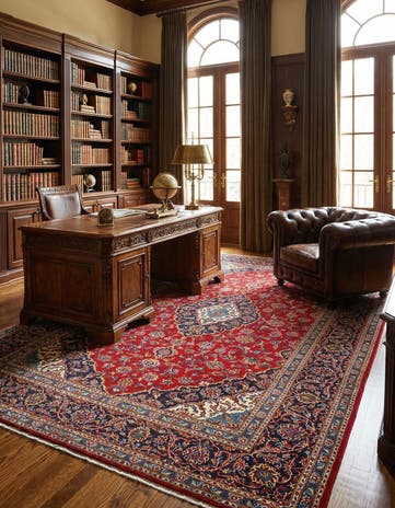 8' 1 x 11' 2 Kashan Wool Rug