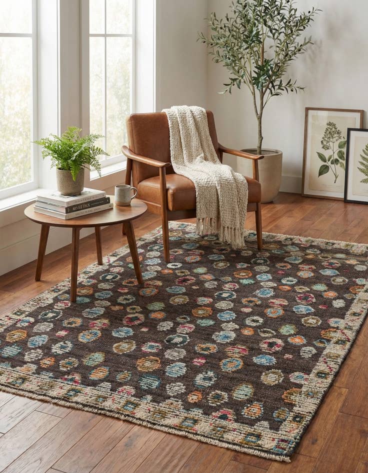 Detail image of  4' 3 x 6' 3  Hand Knotted Darya Wool Rug