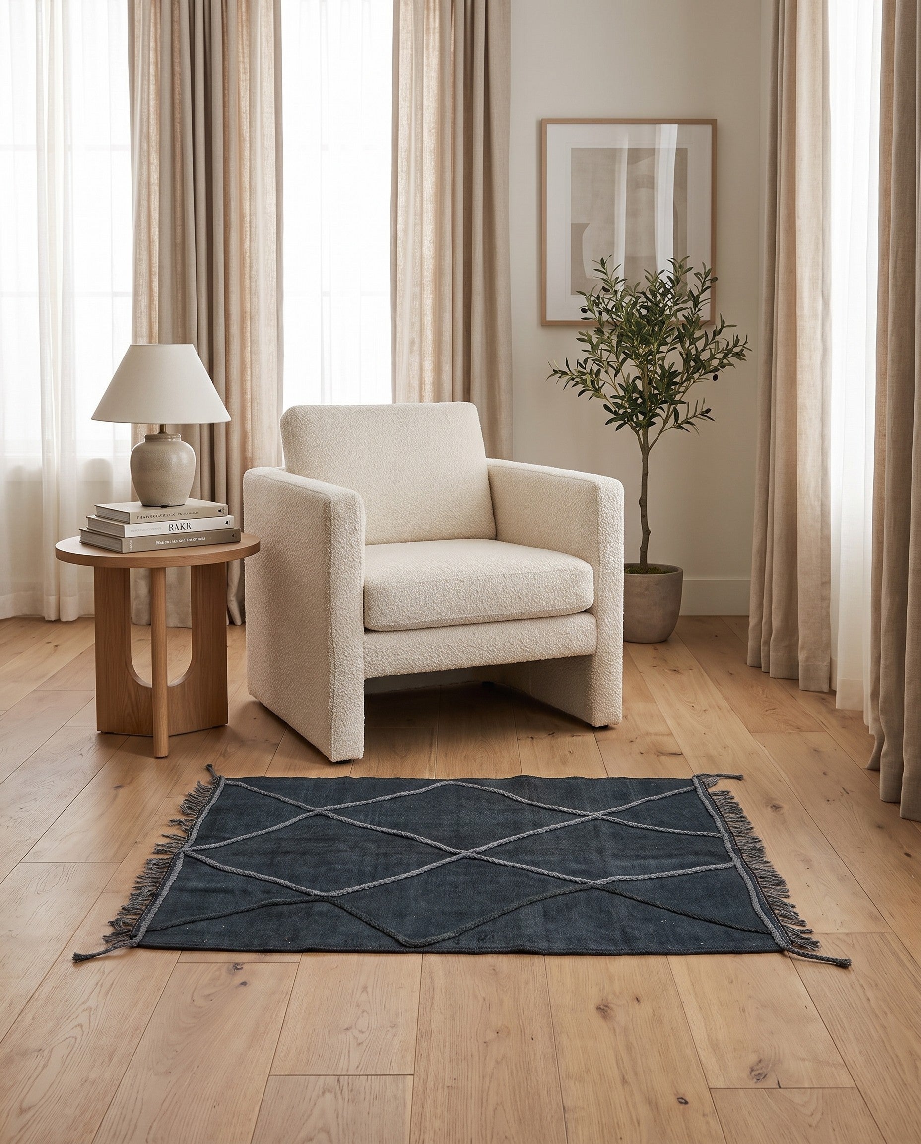 3' 5 x 5' Hand Woven Kilim Modern Wool Rug
