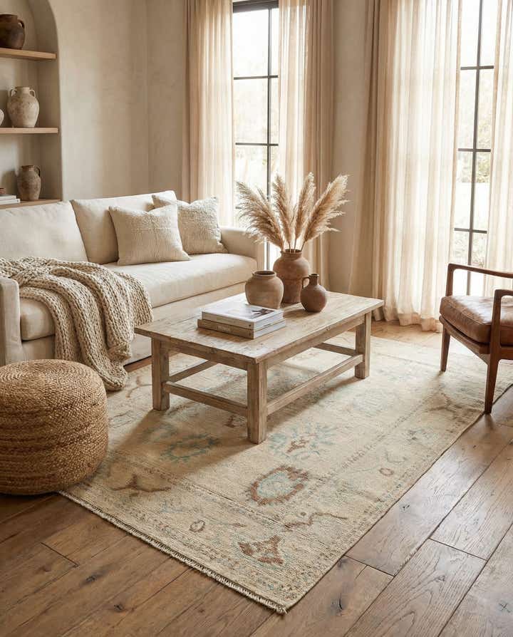 4' 8 x 6' 9 Hand Knotted Darya Wool Rug