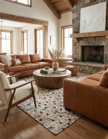 5' 3 x 7' 5 Cowhide Stocks Rug