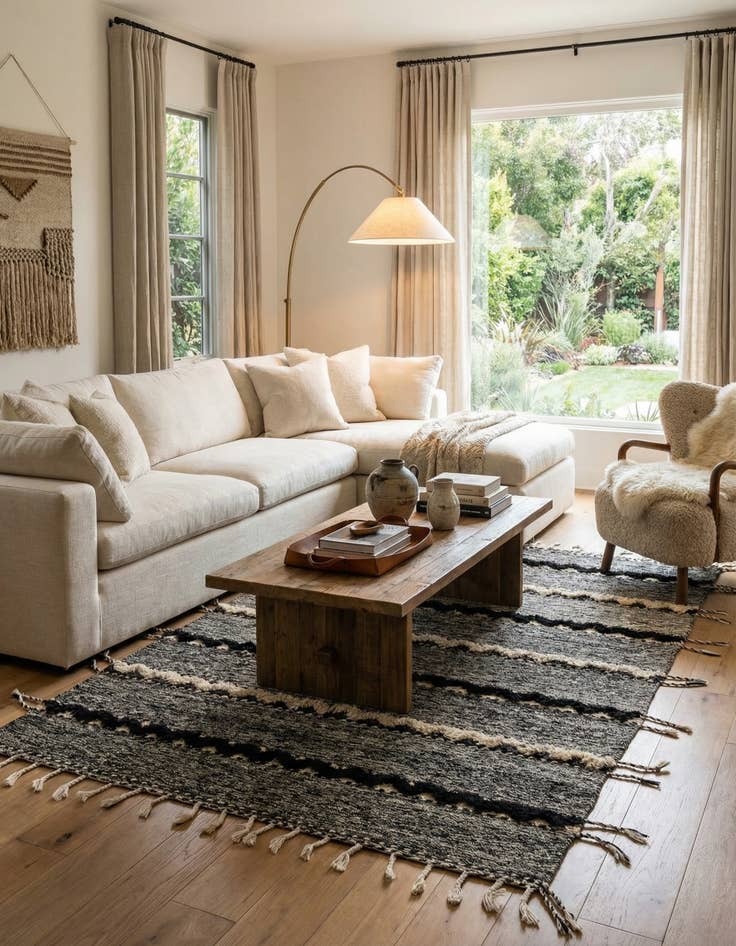 Detail image of 6' 7 x 9' 9  Hand Knotted Moroccan Wool Rug