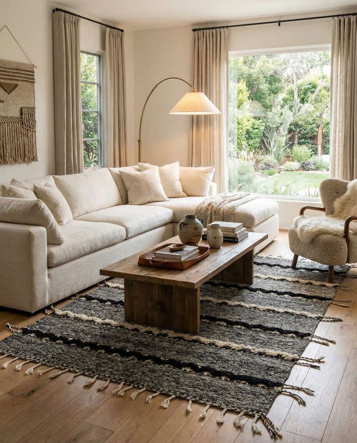 6' 7 x 9' 9 Hand Knotted Moroccan Wool Rug