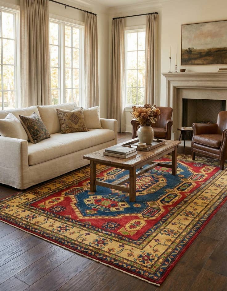 Detail image of 6' 3 x 9' 3  Hand Knotted Kazak Rug