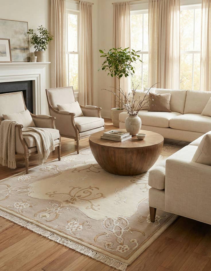 Detail image of 3' 11 x 5' 11  Hand Knotted Darya Wool Rug