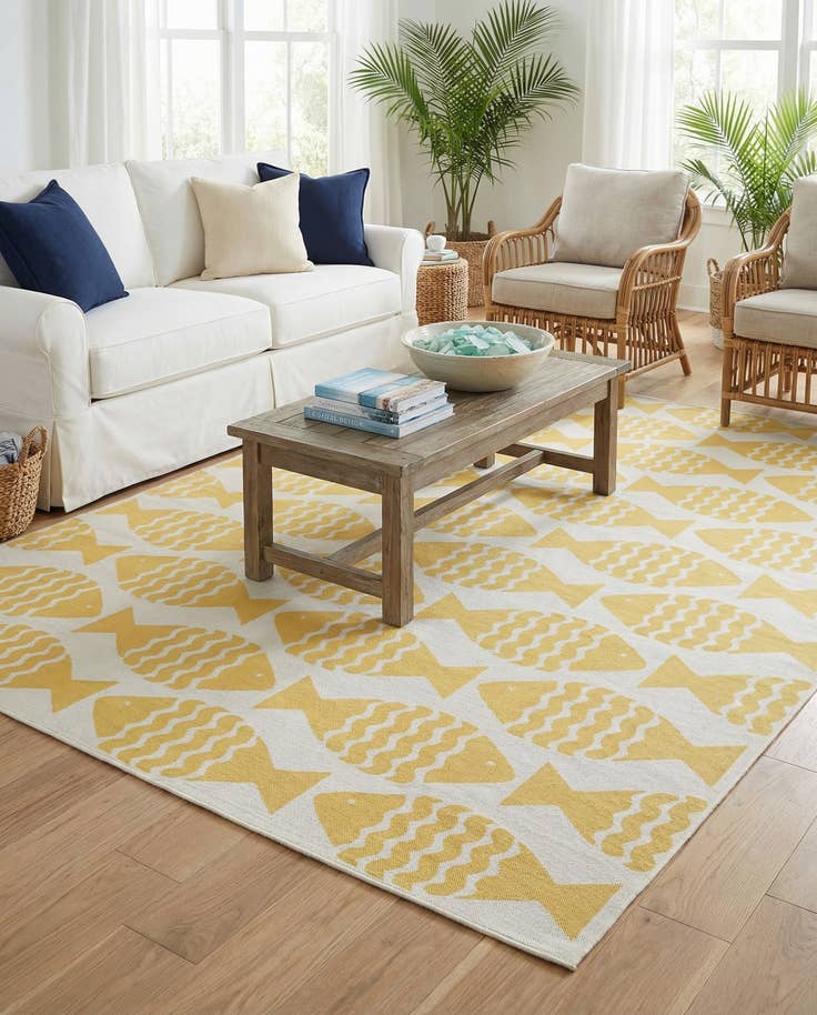 Detail image of 9' x 12' Easy-Clean Coastal Indoor / Outdoor Rug