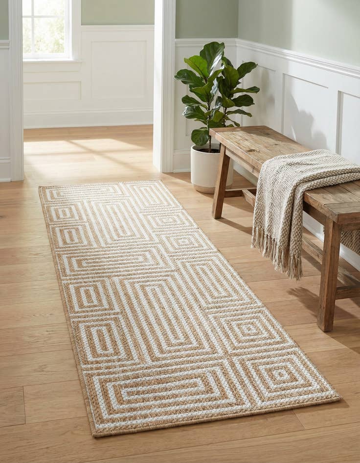 Detail image of  2' x 6'  Washable Modern Indoor / Outdoor Runner Rug