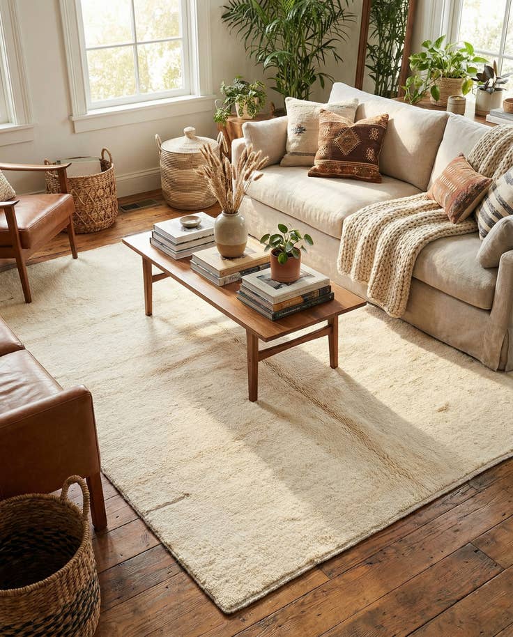Detail image of 5' 8 x 7' 10 Hand Knotted Moroccan Wool Rug