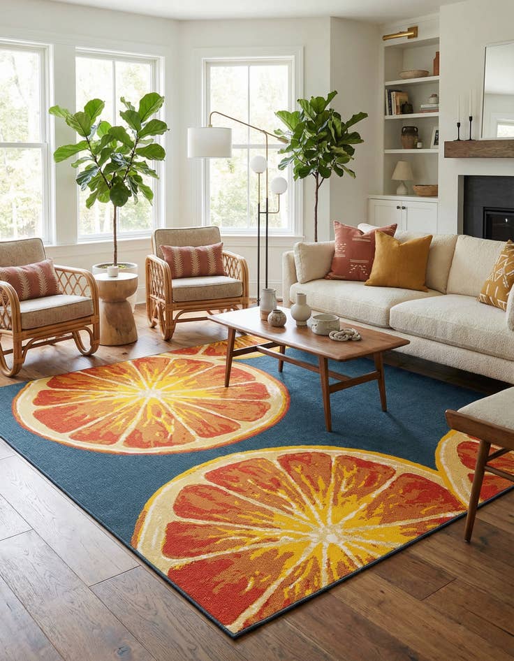 Detail image of  10' x 10'  Washable Modern Indoor / Outdoor Square Rug