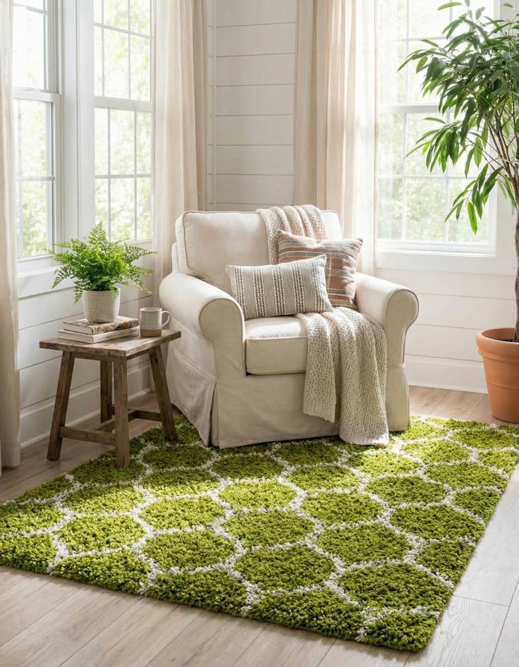 Detail image of 4' x 4' Trellis Shag Square Rug