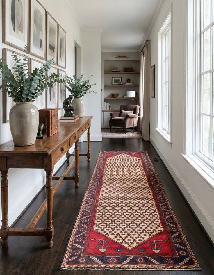 Detail image of 3' 9 x 13' 5 Hamedan Runner Rug