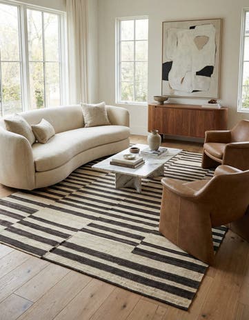 6' 6 x 9' 8 Hand Woven Kilim Modern Wool Rug
