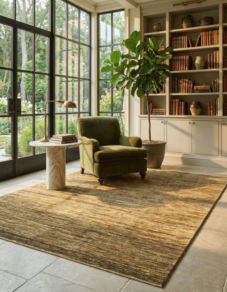 Detail image of  6' 8 x 9' 6  Hand Knotted Khotan Ziegler Rug