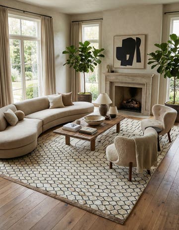 12' 6 x 17' 6 Hand Knotted Moroccan Wool Rug