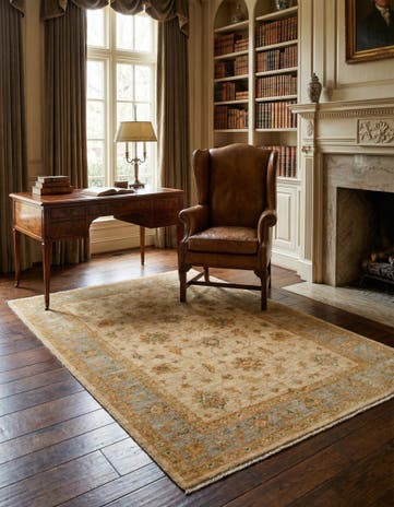 4' x 5' 9 Peshawar Ziegler Wool Rug