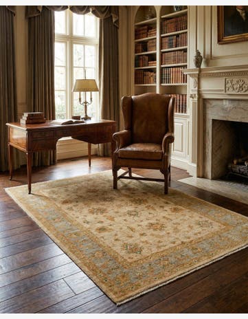 4' x 5' 9 Peshawar Ziegler Wool Rug