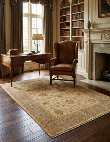 4' x 5' 9 Peshawar Ziegler Wool Rug