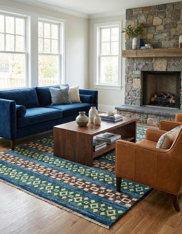5' x 7' 4 Hand Knotted Modern Ziegler Wool Rug