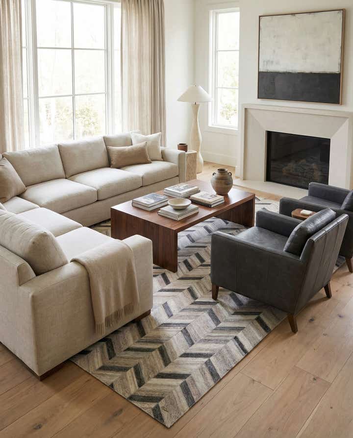 5' 4 x 8' 1 Cowhide Rug