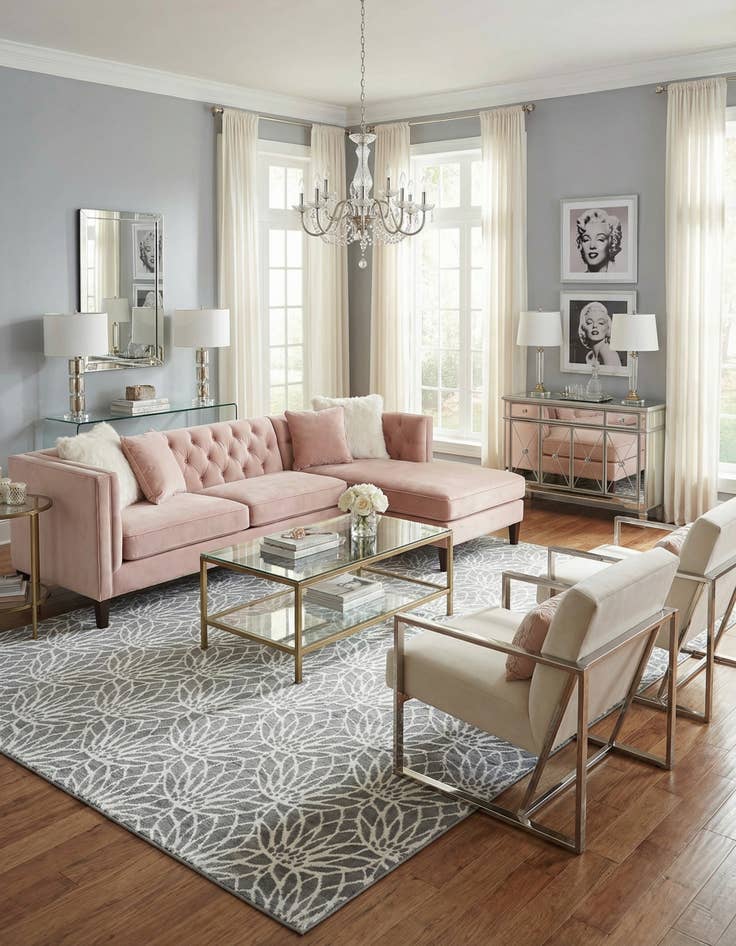 Detail image of 10' x 13'  Marilyn Monroe™ Glam Dahlia Rug