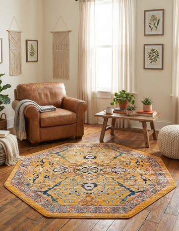 Yellow Lola Octagon Rug