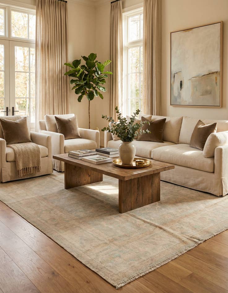 Detail image of  6' x 8' 9  Hand Knotted Darya Wool Rug