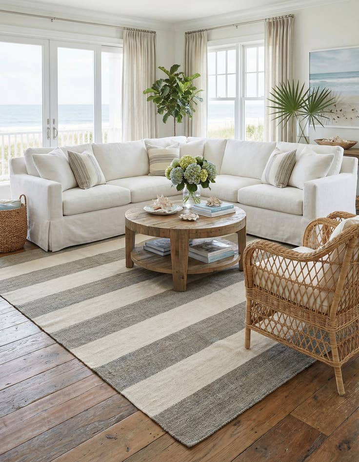 Detail image of 10' x 10' Hand Woven Jill Zarin Hamptons Square Rug