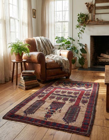 2' 10 x 4' 8 Hand Knotted Balouch Persian Wool Rug