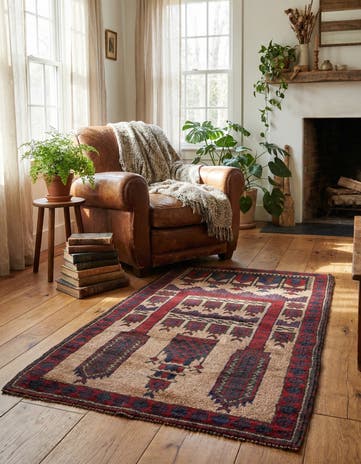 2' 10 x 4' 8 Hand Knotted Balouch Persian Wool Rug