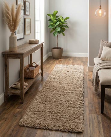  2' x 6' 5 Solid Shag Runner Rug