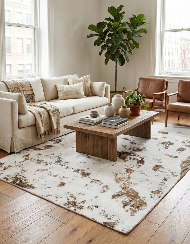 Detail image of 5' 3 x 8' 7  Hand Knotted Ultra Vintage Persian Wool Rug