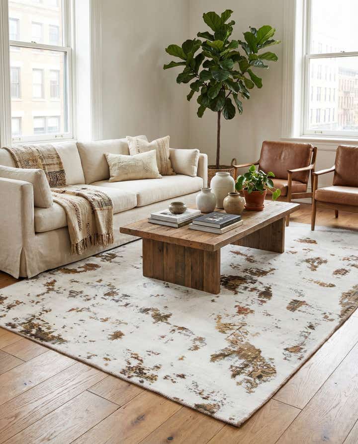 5' 3 x 8' 7 Hand Knotted Ultra Vintage Persian Wool Rug