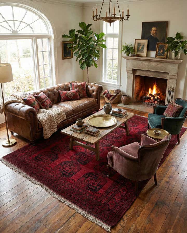 8' 2 x 10' 10 Hand Knotted Afghan Akhche Oriental Wool Rug