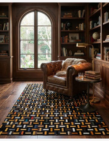 4' 11 x 7' 10 Cowhide - Patchwork Rug