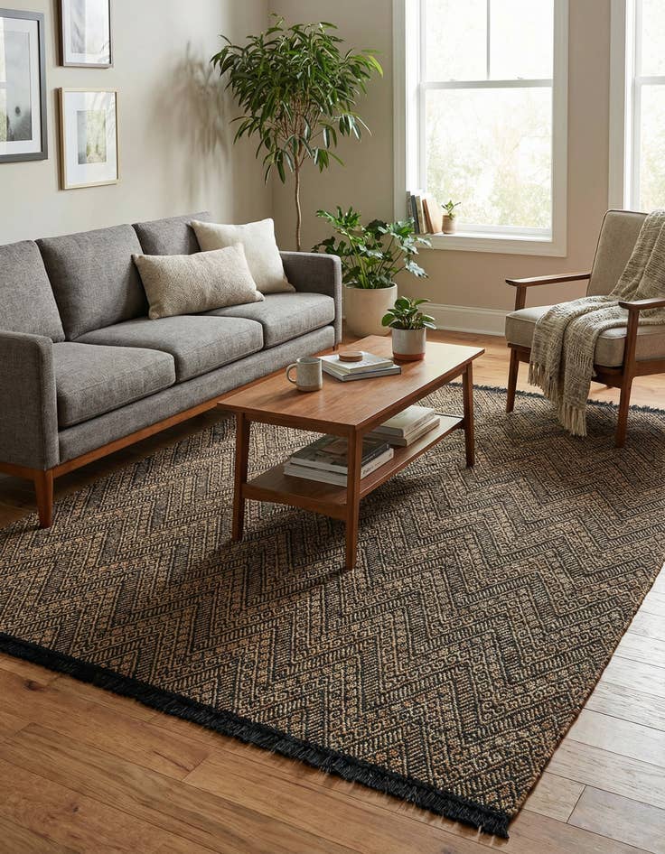 Detail image of 9' x 12'  Hand Braided Jute Rug